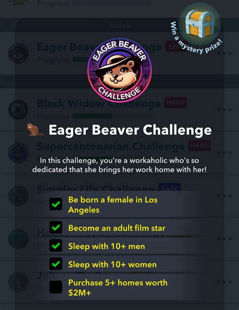 How to complete the Eager Beaver challenge in Bitlife.